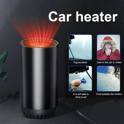 Kompakter 12V Auto-Heizer mit Heiz- und Kühlfunktion zur Beseitigung von beschlagenen oder vereisten Scheiben im Winter.