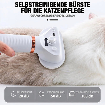 Selbstreinigende Katzenbürste mit geräuschreduzierender Konstruktion im Vergleich zu anderen Lautstärkepegeln.