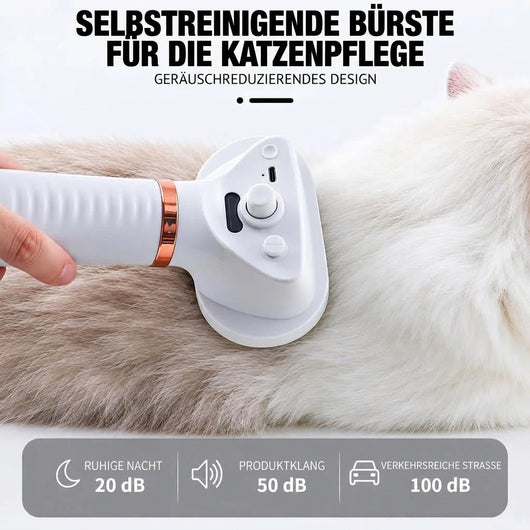 Selbstreinigende Katzenbürste mit geräuschreduzierender Konstruktion im Vergleich zu anderen Lautstärkepegeln.