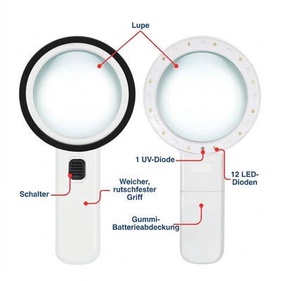 30-fache Lupe mit LED-Licht – 60 mm Linse für präzise Detailbetrachtung
