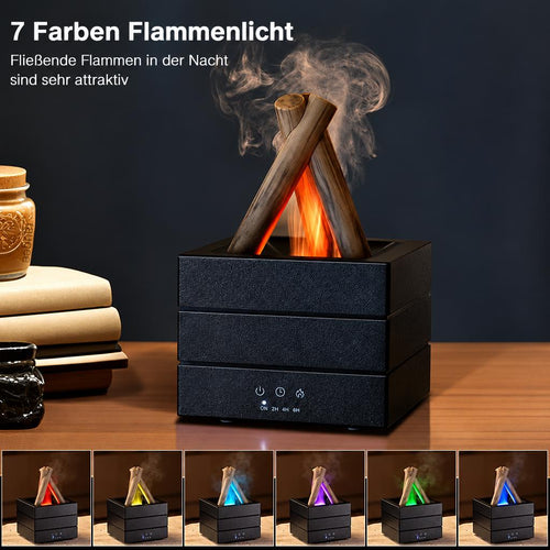Aromadiffusor mit Flammeneffekt – Luftbefeuchtung, Timer und Fernbedienung
