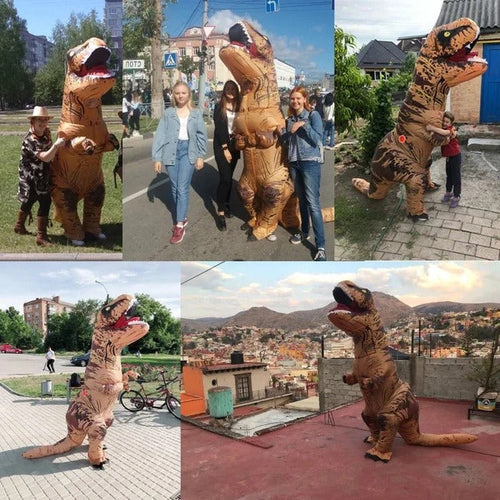 Aufblasbares T-Rex Kostüm für Halloween und Karneval – Ganzkörper-Dinosaurier mit Ventilator