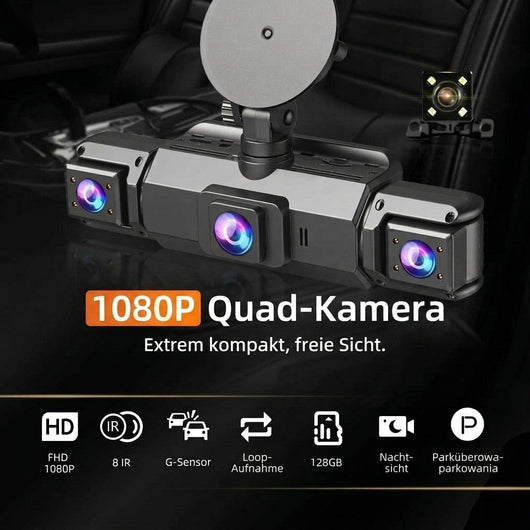 Autokamera mit 4 HD-Kameras – Nachtsicht und WLAN für umfassende Fahrzeugüberwachung