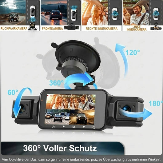 Autokamera mit 4 HD-Kameras – Nachtsicht und WLAN für umfassende Fahrzeugüberwachung