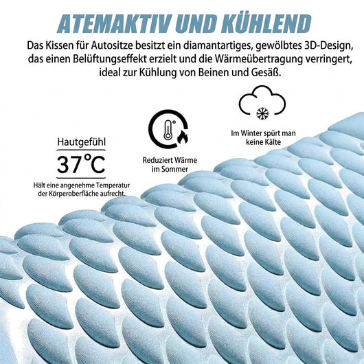 Autokissen mit Kühlgel – Atmungsaktiv, passend für Autositze und Bürostühle
