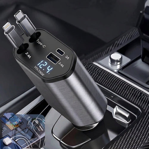 Autoladegerät 120 W mit Schnellladung – 2 USB-Anschlüsse für 12-24 V, 180° drehbar