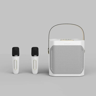 Bluetooth Lautsprecher mit 360° Sound – Tragbare Box für Karaoke und Partys, Dual-Mikrofon 3