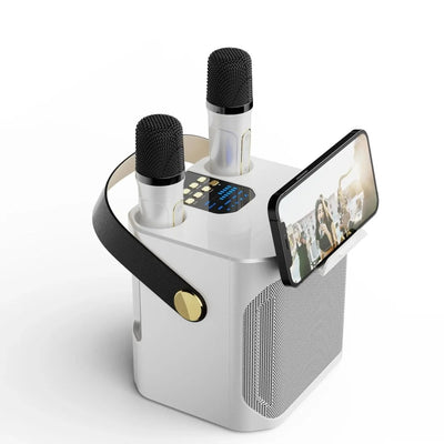 Bluetooth Lautsprecher mit 360° Sound – Tragbare Box für Karaoke und Partys, Dual-Mikrofon 4