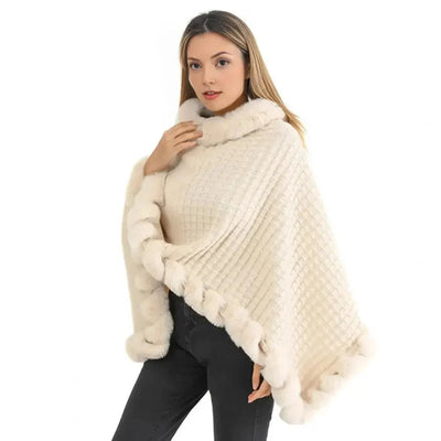 Damen Schal Kunstpelz – Warm als Stola oder Cape für Herbst und Winter 3