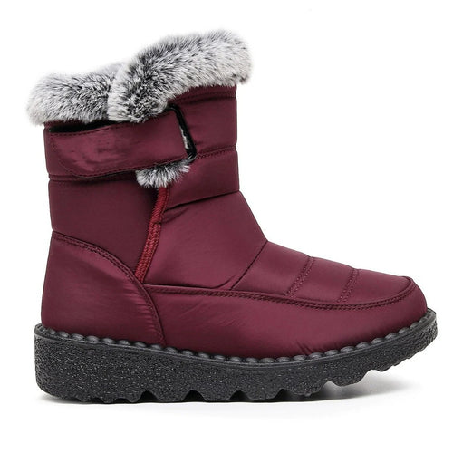 Wasserdichte Schneestiefel für Damen mit warmem Fellfutter – rutschfeste Gummisohle für den Winter