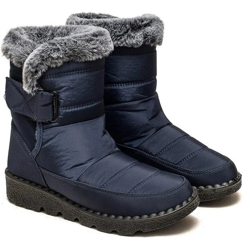 Wasserdichte Schneestiefel für Damen mit warmem Fellfutter – rutschfeste Gummisohle für den Winter