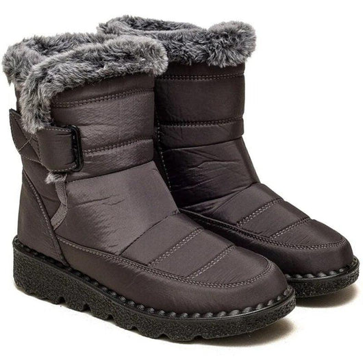 Wasserdichte Damen-Schneestiefel mit warmem Fellfutter und rutschfester Gummisohle für den Winter