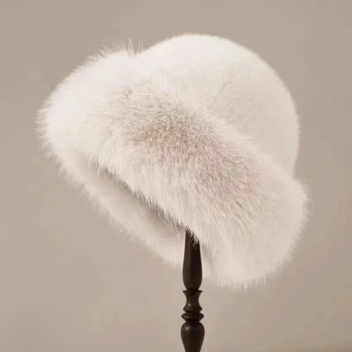 Damen Winterhut aus Kunstpelz – Warmer Plüsch Bucket Hat für kalte Tage