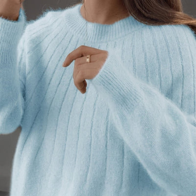 Damenpullover aus 100% Kaschmir – Warmer, langer Strickpullover mit lockerer Passform