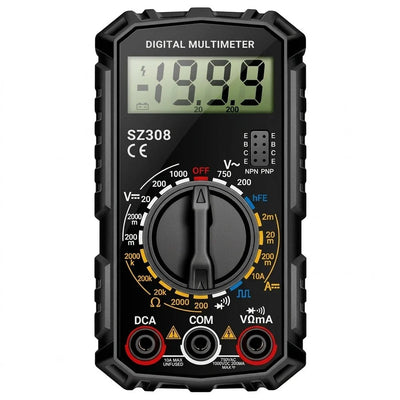 Digitalmultimeter für Spannung und Strom bis 10 A – Diodenprüfung, Widerstandsmessung bis 2.000.000 Ω 0