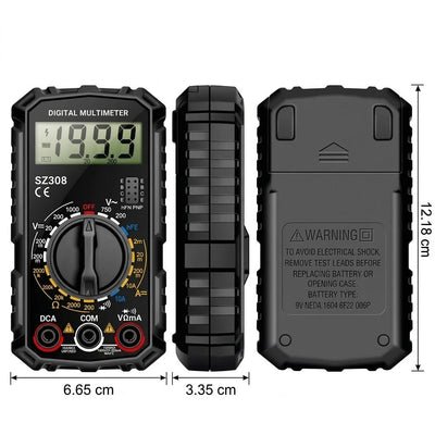 Digitalmultimeter für Spannung und Strom bis 10 A – Diodenprüfung, Widerstandsmessung bis 2.000.000 Ω 2