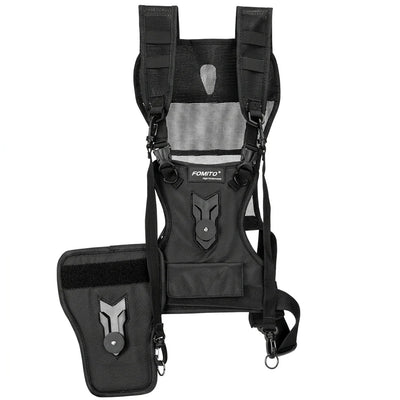 Doppelkamera-Gurt für Fotografen mit seitlichem Holster und Nylon-Mesh