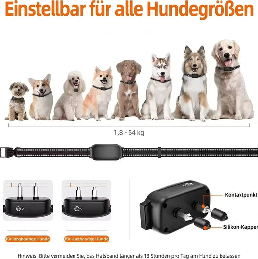 Elektrisches Hundehalsband mit Fernbedienung – Wasserdicht, 1000 m Reichweite, 16 Stufen