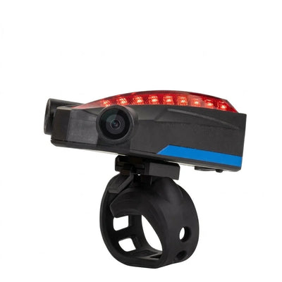 Rücklicht für Fahrräder mit integrierter Kamera und roter LED-Beleuchtung zur Montage an der Sattelstütze