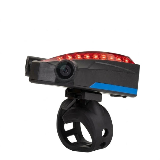 Rücklicht für Fahrräder mit integrierter Kamera und roter LED-Beleuchtung zur Montage an der Sattelstütze