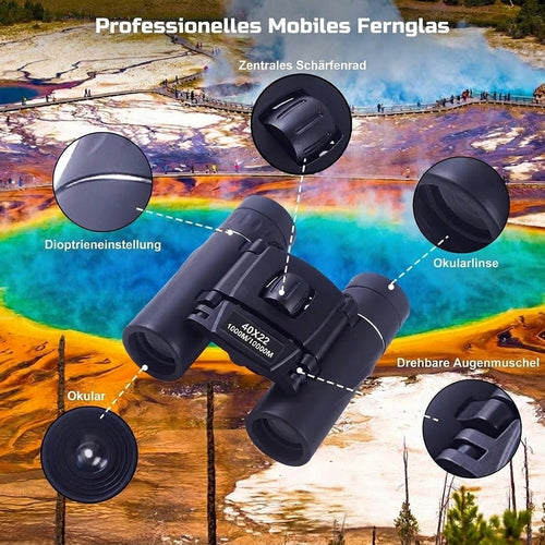 Fernglas 40x22 für Vogelbeobachtung – Faltbar, leicht, stoßfest und blendfrei