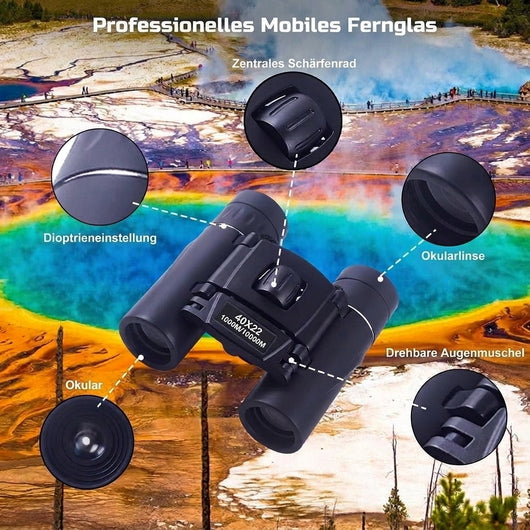 Fernglas 40x22 für Vogelbeobachtung – Faltbar, leicht, stoßfest und blendfrei