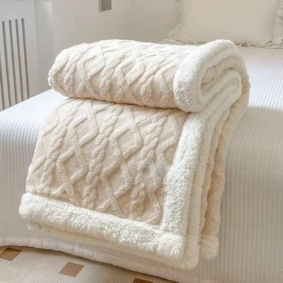 Fleecedecke doppelseitig mit 3D-Jacquardmuster – kuscheldecke flauschig für Sofa und Bett 10
