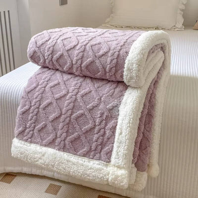 Fleecedecke doppelseitig mit 3D-Jacquardmuster – kuscheldecke flauschig für Sofa und Bett 11