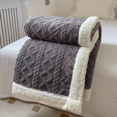 Fleecedecke doppelseitig mit 3D-Jacquardmuster – kuscheldecke flauschig für Sofa und Bett 12