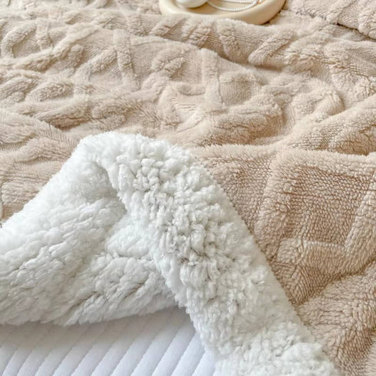 Fleecedecke doppelseitig mit 3D-Jacquardmuster – kuscheldecke flauschig für Sofa und Bett 6