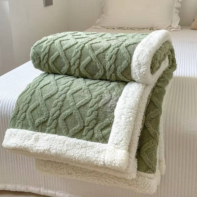 Fleecedecke doppelseitig mit 3D-Jacquardmuster – kuscheldecke flauschig für Sofa und Bett 7