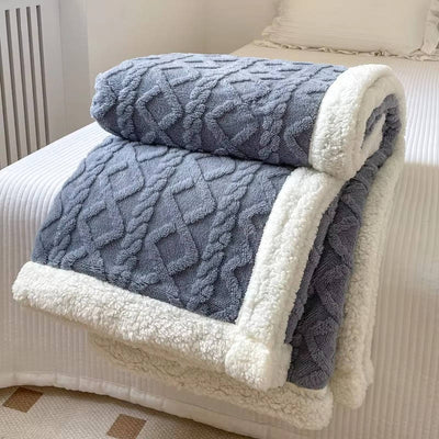 Fleecedecke doppelseitig mit 3D-Jacquardmuster – kuscheldecke flauschig für Sofa und Bett 8