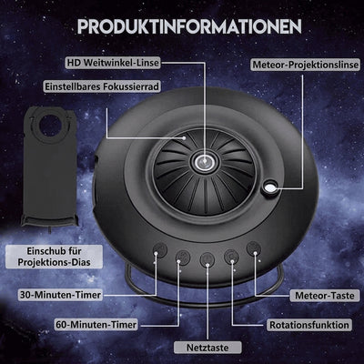 Galaxieprojektor für Kinderzimmer - Einstellbare Farben und Helligkeit mit Planetarium-Effekt