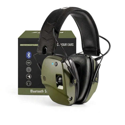 Gehörschutz für den Schießsport mit 22 dB Geräuschdämpfung, Bluetooth 5.0 und 4-facher Schallverstärkung