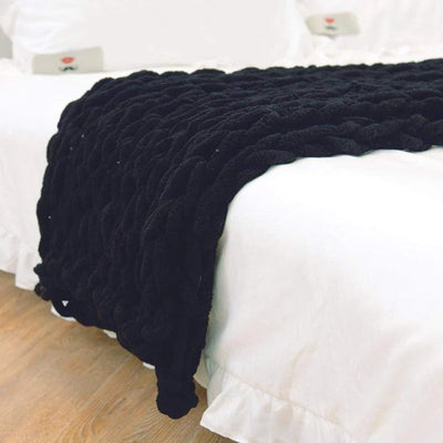 Grob gestrickte Kuscheldecke 100x150 cm – Weich und warm für Couch und Bett 2