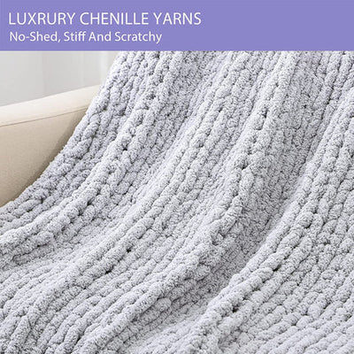 Grob gestrickte Kuscheldecke 100x150 cm – Weich und warm für Couch und Bett 6