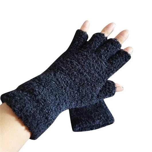 Halbfinger-Winterhandschuhe gestrickt – Warm mit Fleecefutter für Touchscreen-Nutzung 5