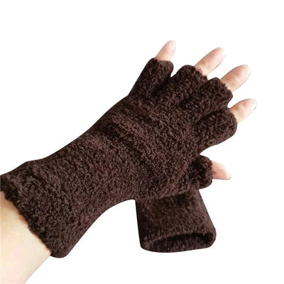 Halbfinger-Winterhandschuhe gestrickt – Warm mit Fleecefutter für Touchscreen-Nutzung 6