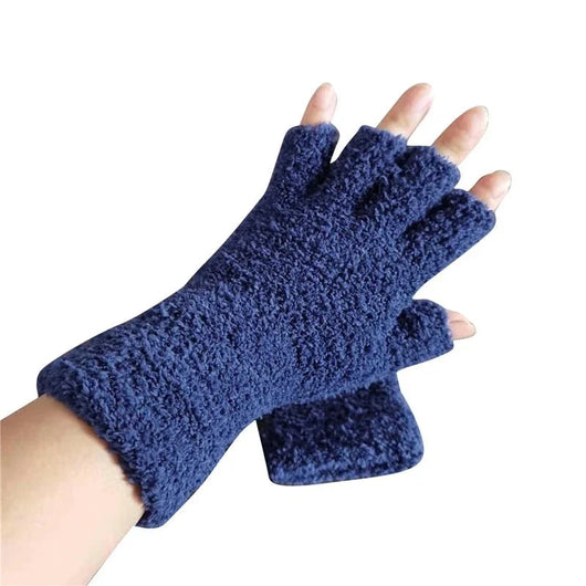 Halbfinger-Winterhandschuhe gestrickt – Warm mit Fleecefutter für Touchscreen-Nutzung 8