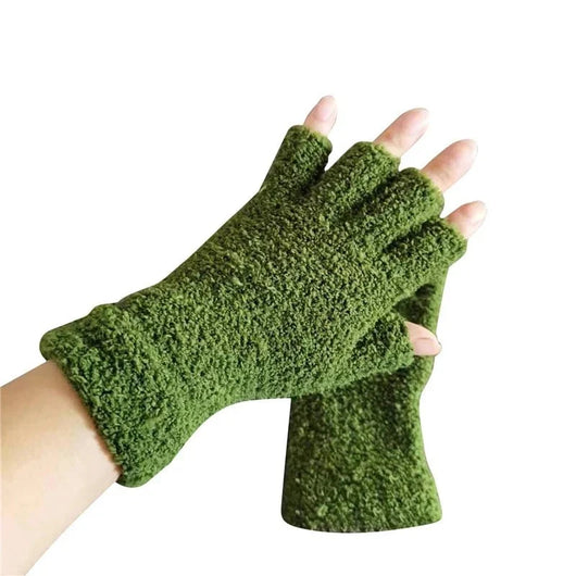Halbfinger-Winterhandschuhe gestrickt – Warm mit Fleecefutter für Touchscreen-Nutzung 9