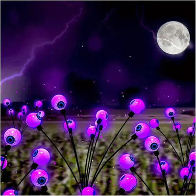 Halloween Gartenlichter mit Augäpfeln – 6 Solarlichter, wetterfest für gruselige Dekoration 0