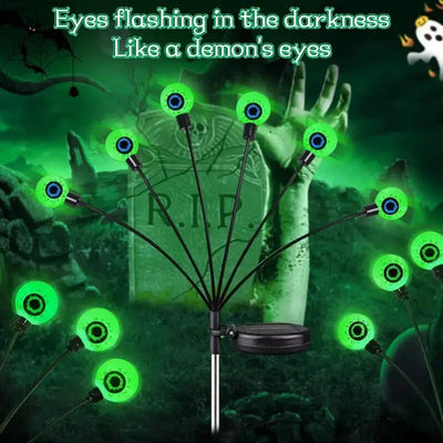 Halloween Gartenlichter mit Augäpfeln – 6 Solarlichter, wetterfest für gruselige Dekoration 4