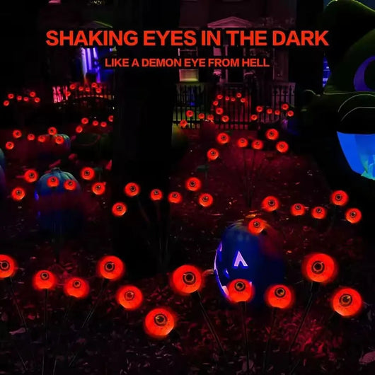 Halloween Gartenlichter mit Augäpfeln – 6 Solarlichter, wetterfest für gruselige Dekoration 6