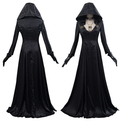 Halloween Kostüm Vampir Lady für Damen – Inklusive Mantel und Accessoires, Cosplay Kostüm 0