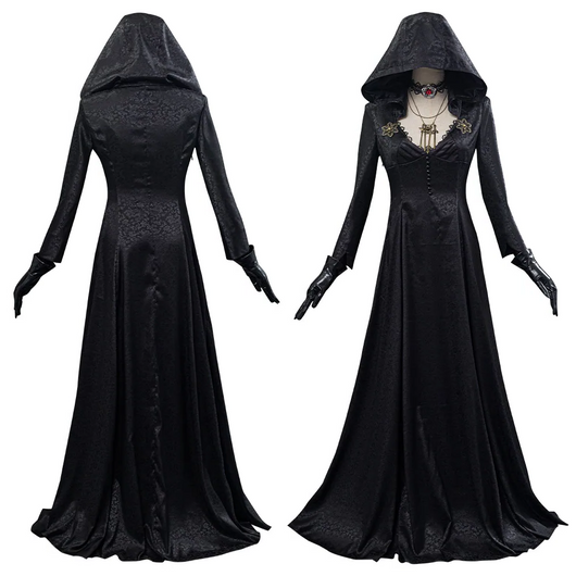 Halloween Kostüm Vampir Lady für Damen – Inklusive Mantel und Accessoires, Cosplay Kostüm 0