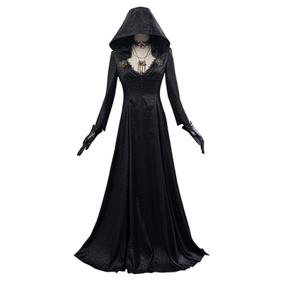 Halloween Kostüm Vampir Lady für Damen – Inklusive Mantel und Accessoires, Cosplay Kostüm 1