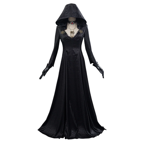 Halloween Kostüm Vampir Lady für Damen – Inklusive Mantel und Accessoires, Cosplay Kostüm