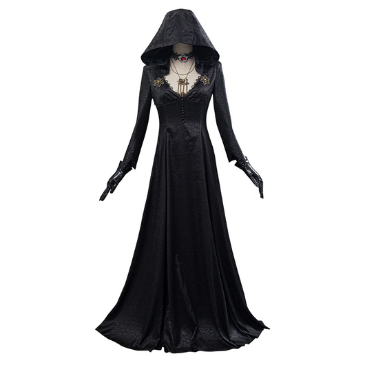 Halloween Kostüm Vampir Lady für Damen – Inklusive Mantel und Accessoires, Cosplay Kostüm 1