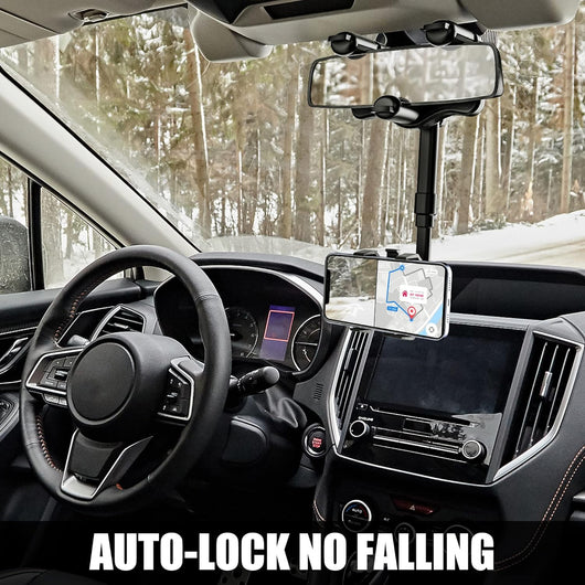 Handyhalterung für den Rückspiegel im Auto, 360° drehbar für Smartphones von 4 bis 7 Zoll