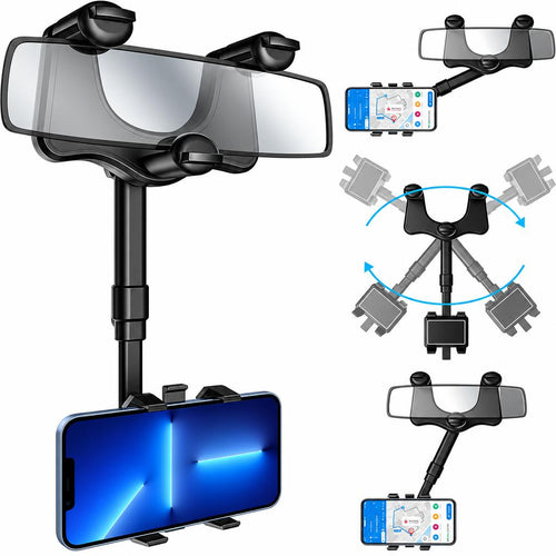 Handyhalterung für den Auto-Rückspiegel – 360° drehbar, für Smartphones von 4 bis 7 Zoll
